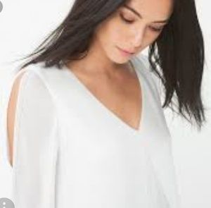 White house black market boho-split mini dress